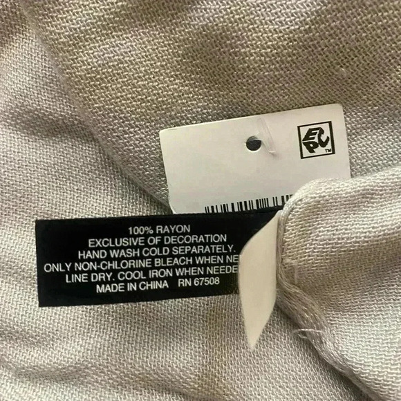 INC Silver with Rhinestone Accents 100% Rayon Scarf NWT - Picture 6 of 6